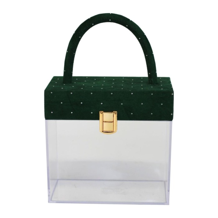 BORSETTA PLEXI VERDE H.16